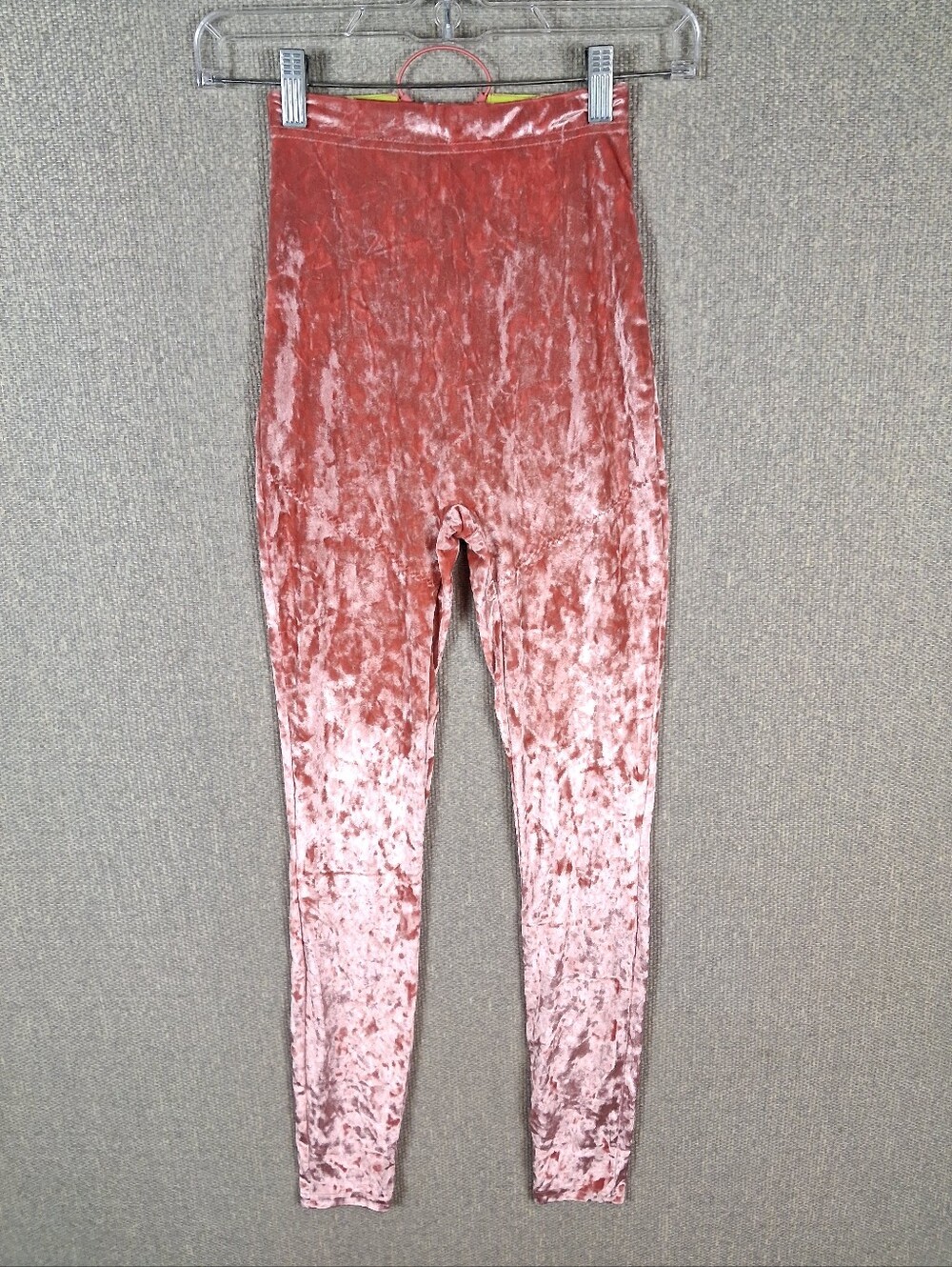 Yitty Plusshy Shaping High-Waist Crushed Velvet Leggings Cozy Loungewear Pink XS
